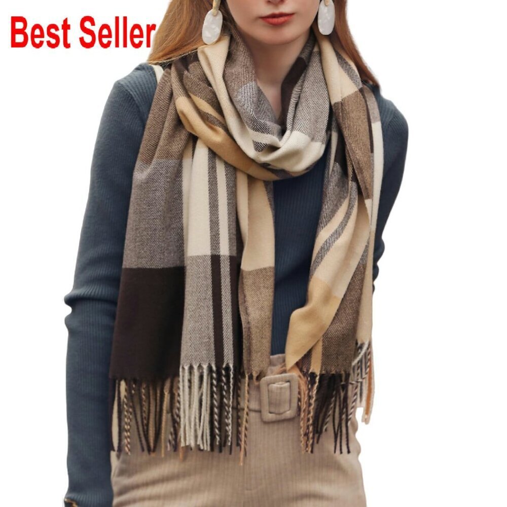 Cashmere Like Knit Shawl Scarf Oversized Warm Winter Elegant Boho Chic